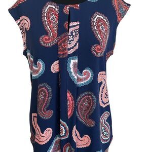 LIZ Claiborne Sleeveless Paisley Print Blouse Size M